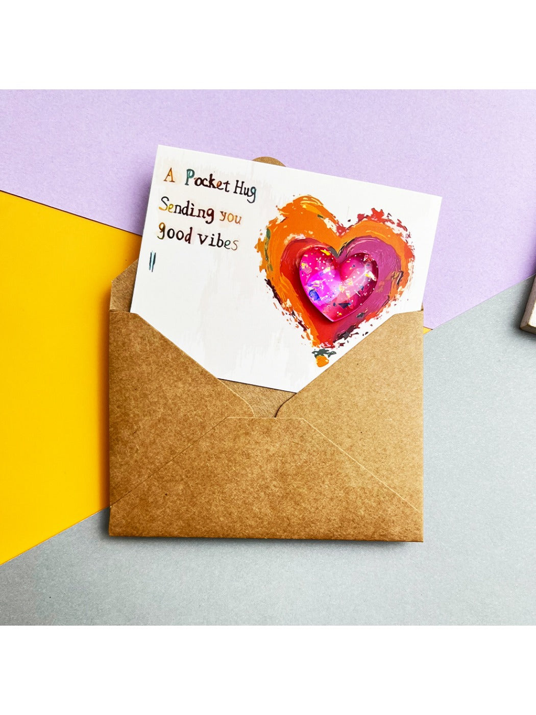 Taphug - Pocket Hug Gradient Glitter Heart pocket hug card and keepsake token view 13
