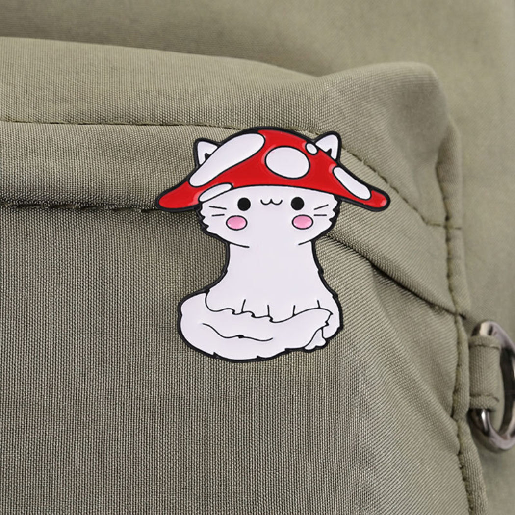 Pinori Mushroom Cat Enamel Pin
