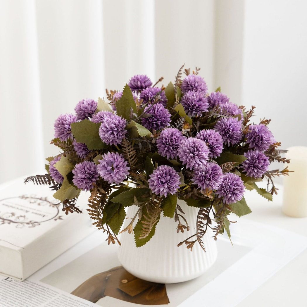 Roselle - Layered Artificial Ball Chrysanthemums Bouquet