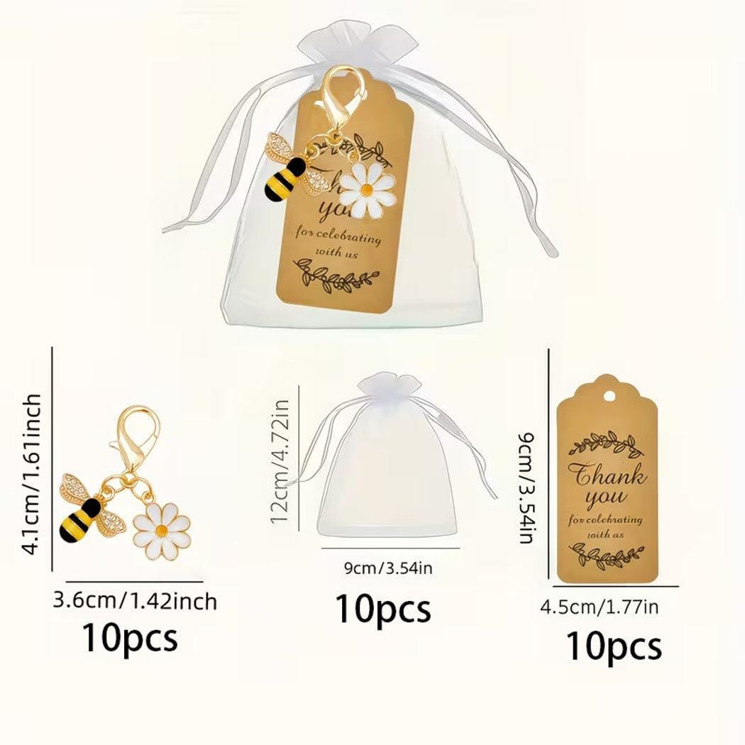Taphug - Pocket Hug Bee Daisy Charm Keychain Set