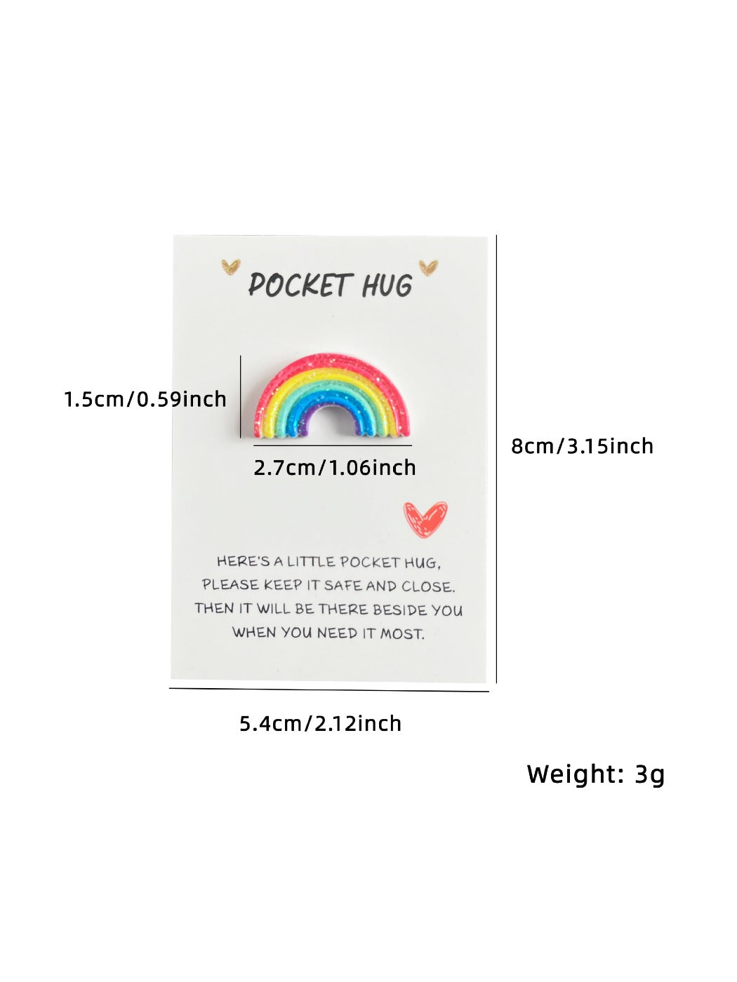 Taphug Pocket Hug Mini Rainbow emotional support toy displayed on white background