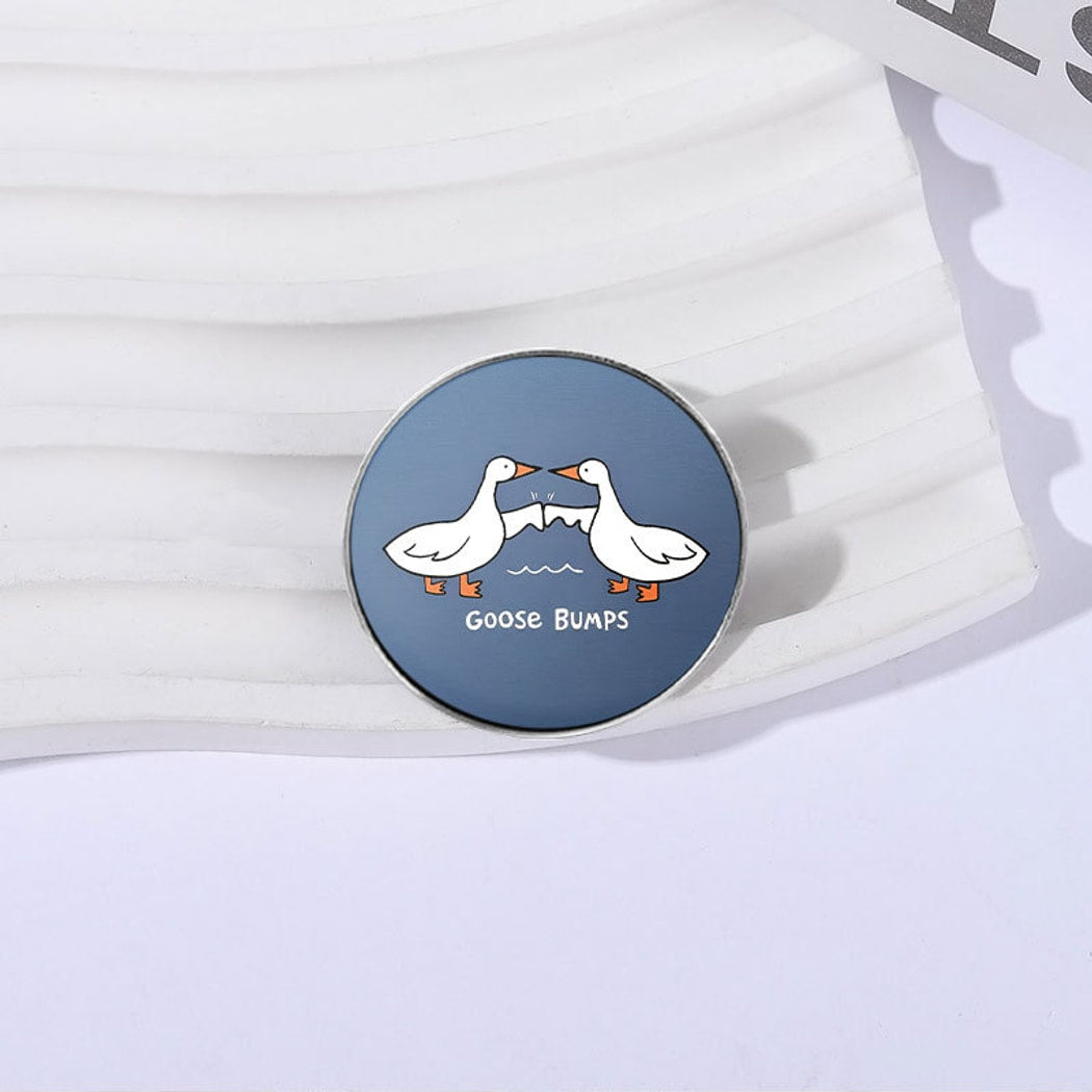 Pinori - Lettered Goose Illustration Round Pin