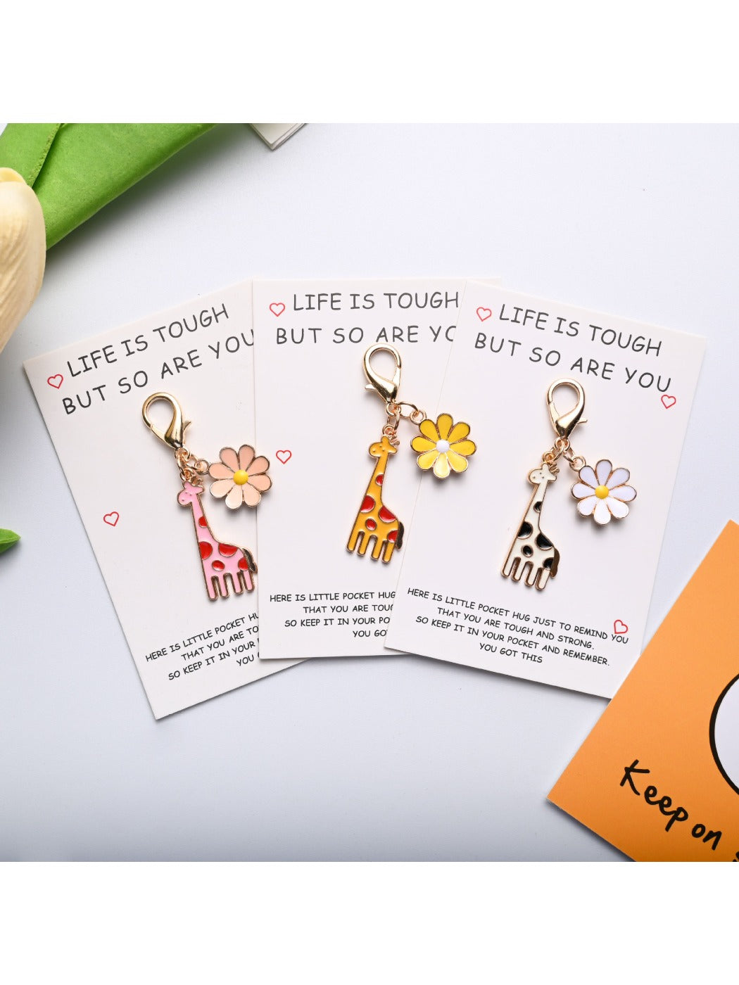 Taphug - Daisy Giraffe Keychain Life Is Tough But So Are You