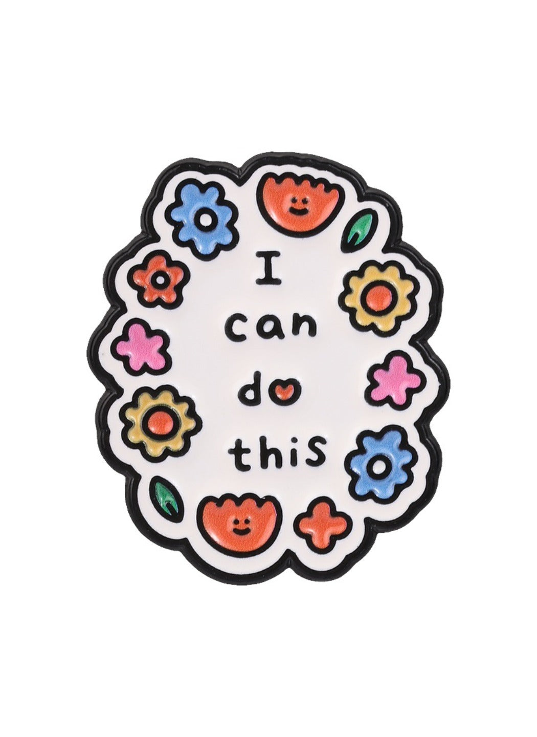 Pinori - Wreath Brooch Badge, Cute Cartoon Flower Wreath Pin
