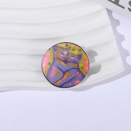 Pinori - Artful Hugging Kitten Motif Pin