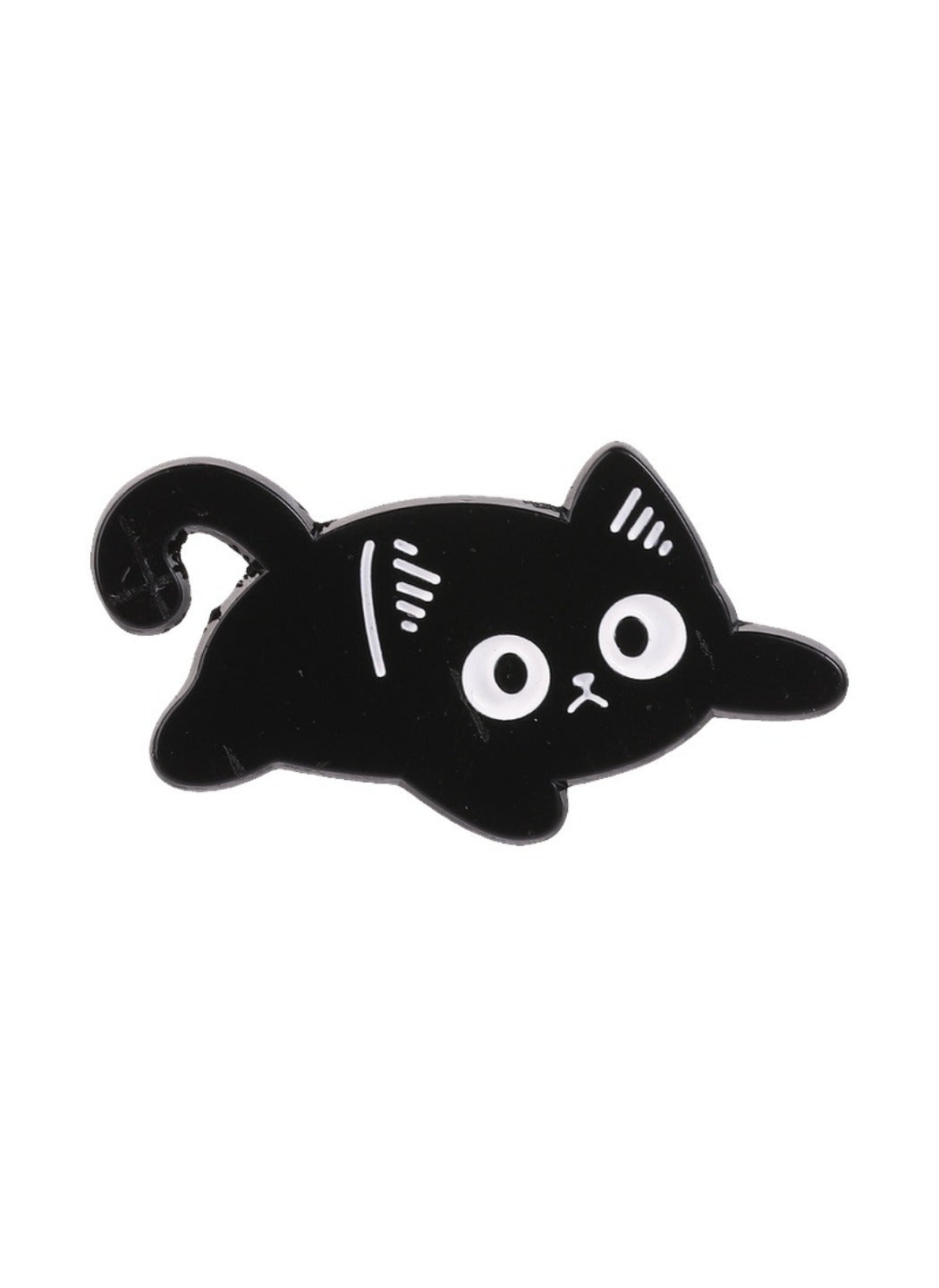 Pinori - Black Cat Brooch Badge, Cute Cartoon Kitty Pin