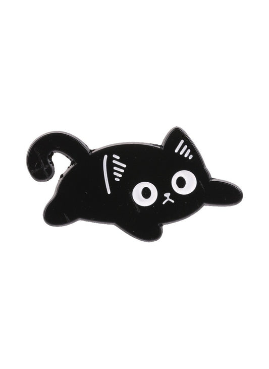 Pinori - Black Cat Brooch Badge, Cute Cartoon Kitty Pin