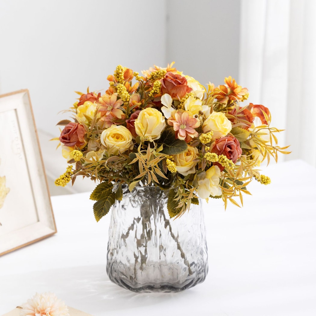 Roselle - Garden Style Decorative Artificial Rose Bouquet