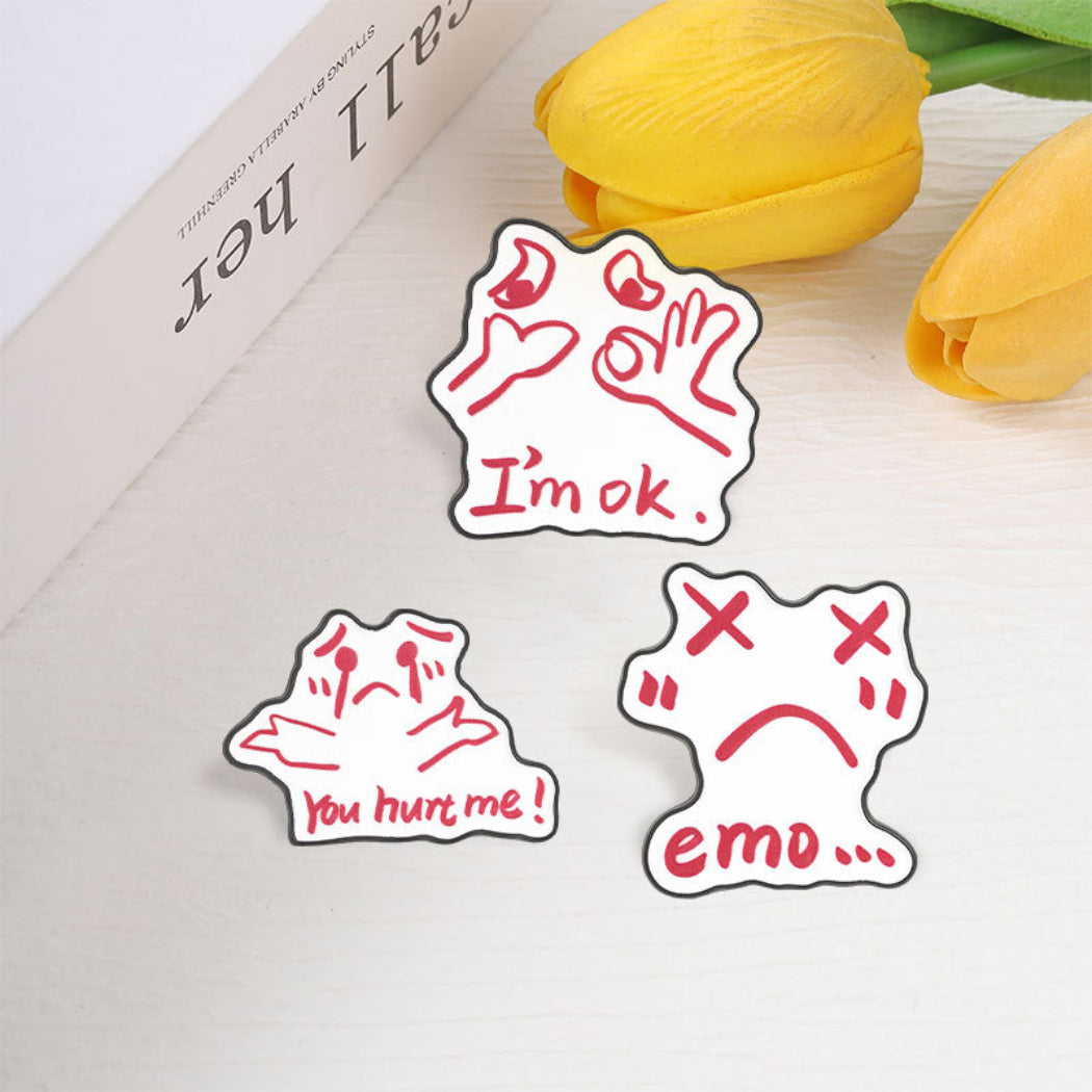 Pinori Funny Face Enamel Pin Set