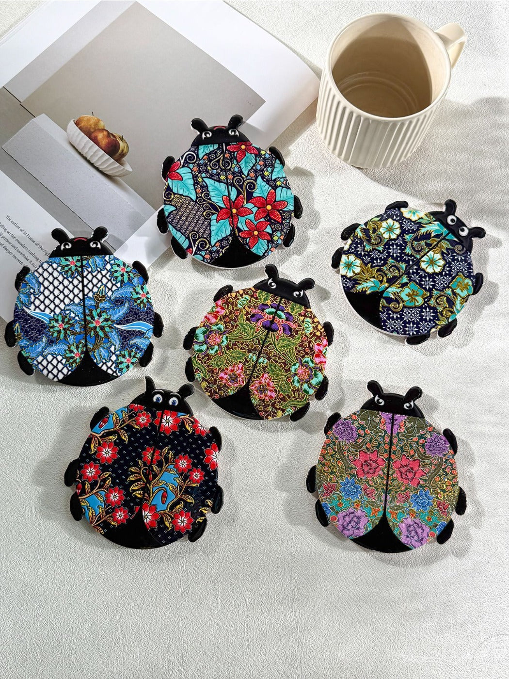 Thimara - Bohemian Style Cute Ladybug Heat Resistant Melamine Coaster