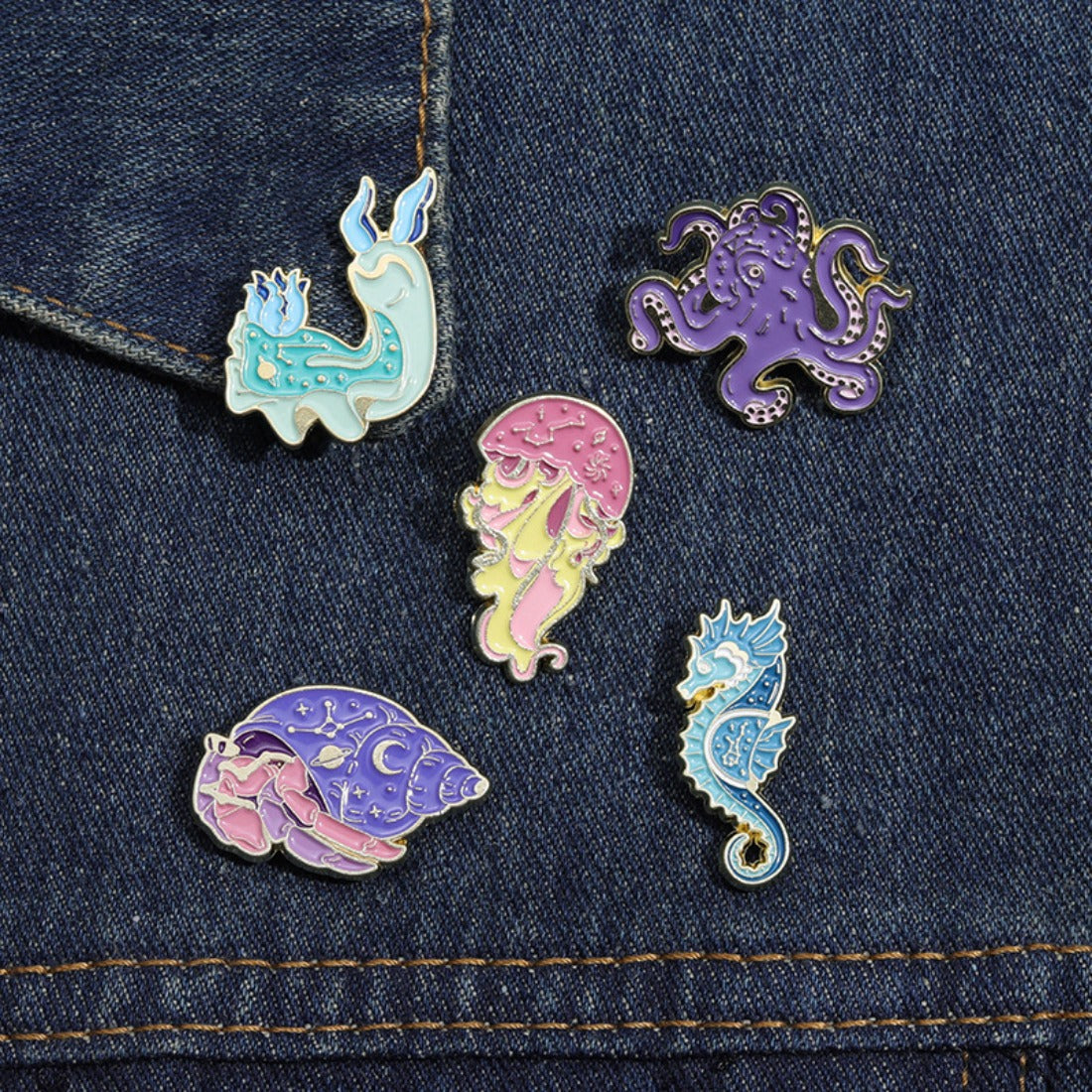 Mystical Sea Creatures Enamel Pins