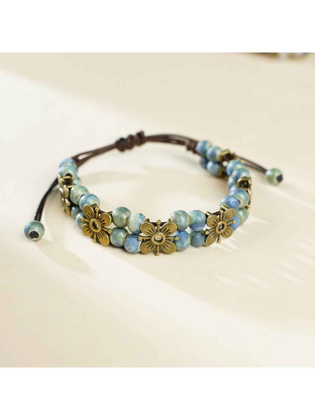 Emora - Elegant Ceramic Floral Beaded Bracelet