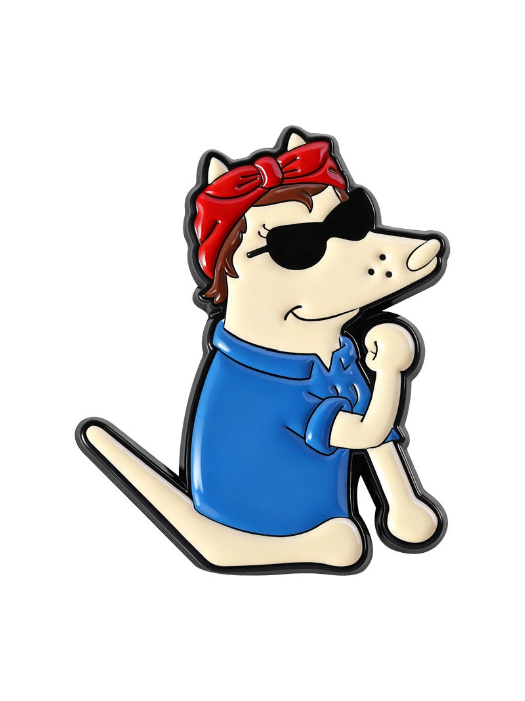 Pinori - Cartoon Rainbow Sunglasses Dog Brooch