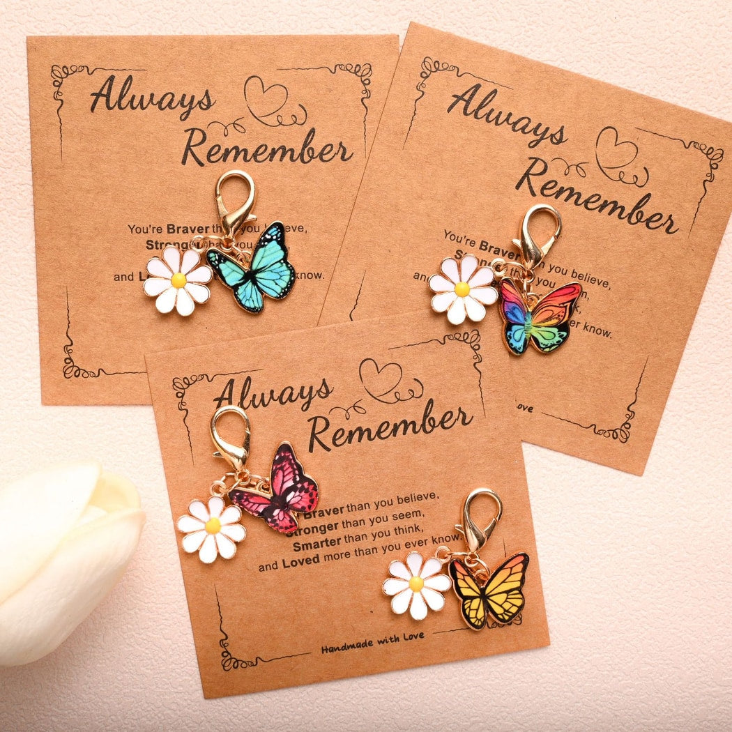 Taphug - Pocket Hug Butterfly and Daisy Keychain