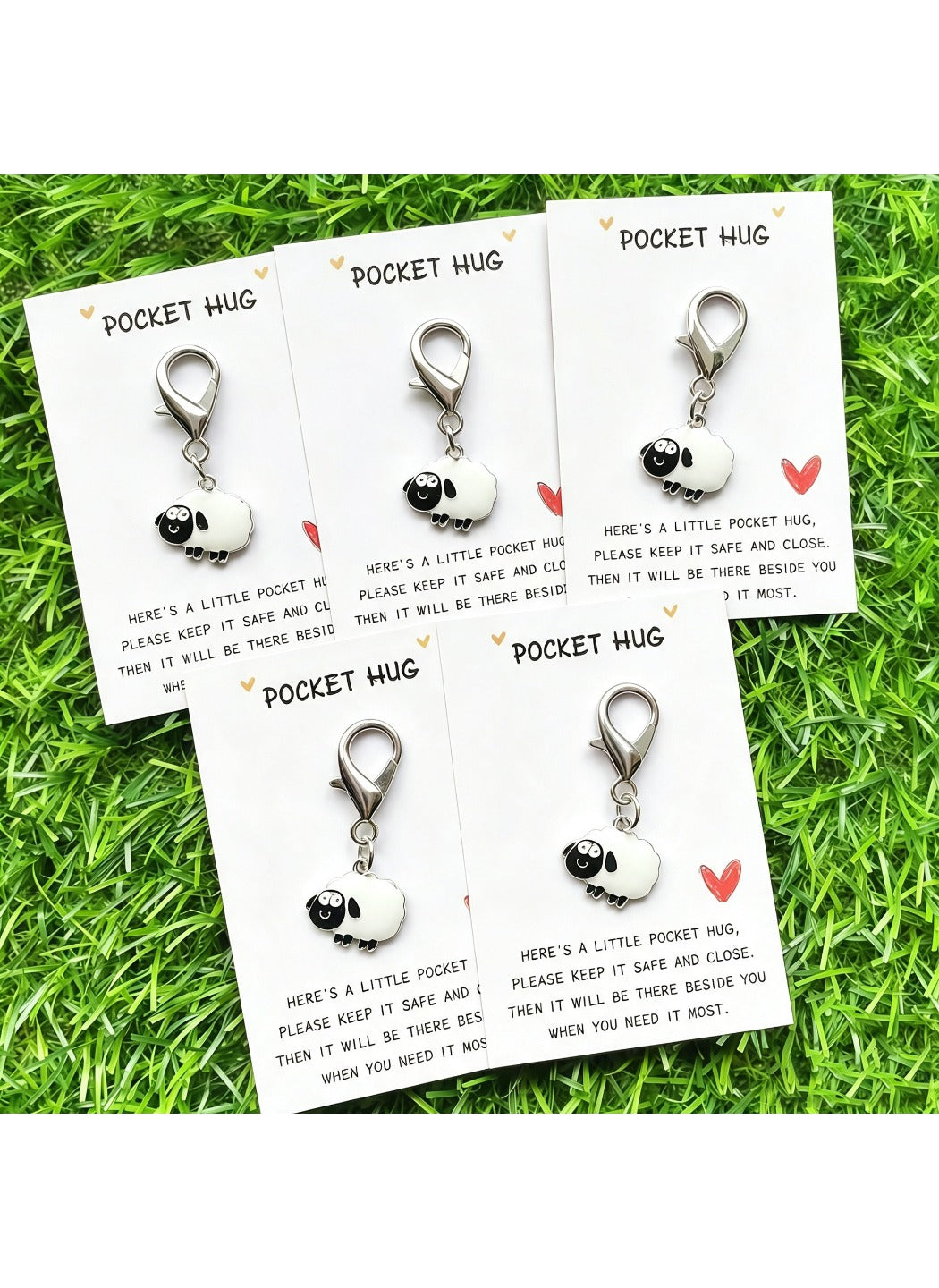 Taphug  - Alloy Pocket Hug Card Sheep Keychain