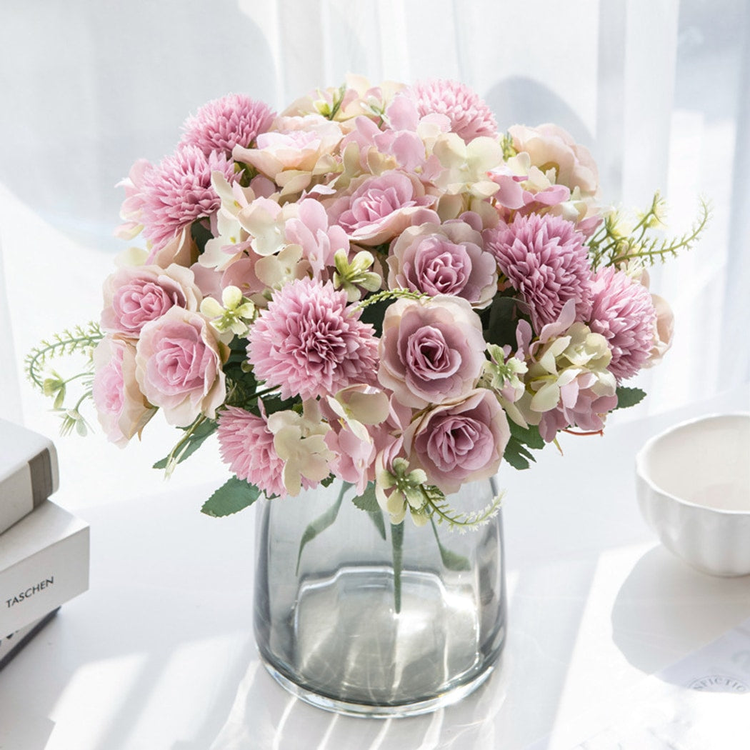 Roselle - Decorative Mixed-variety Artificial Flower Bouquet