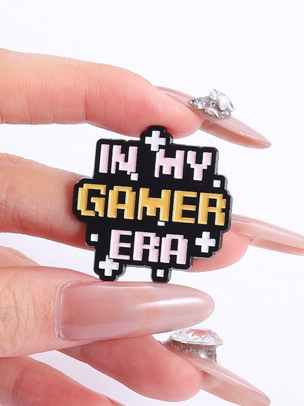 Pinori - Pixel-style Letter Design Metal Badge