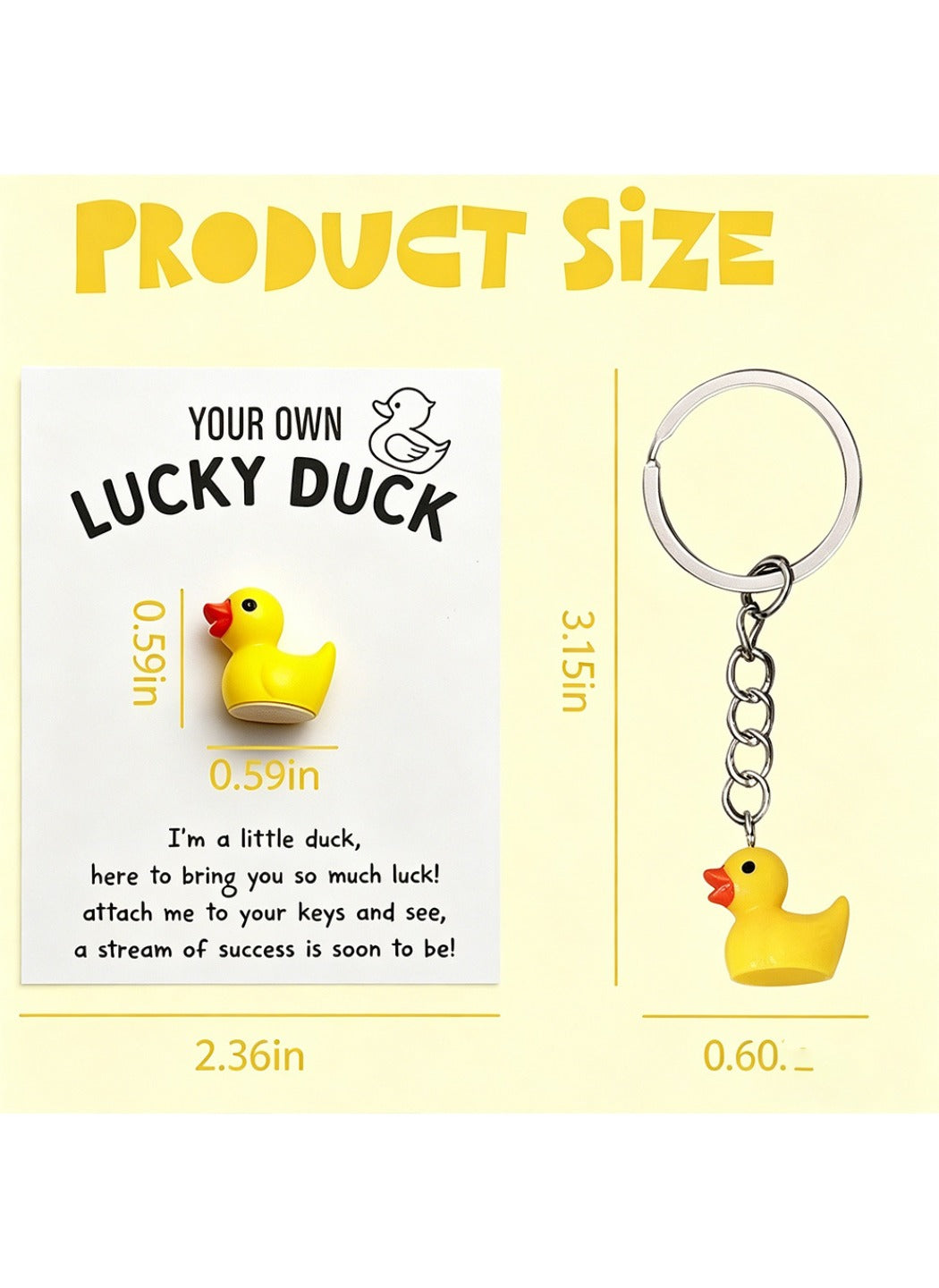 Taphug  - Plastic Pocket Hug Card Duck Keychain