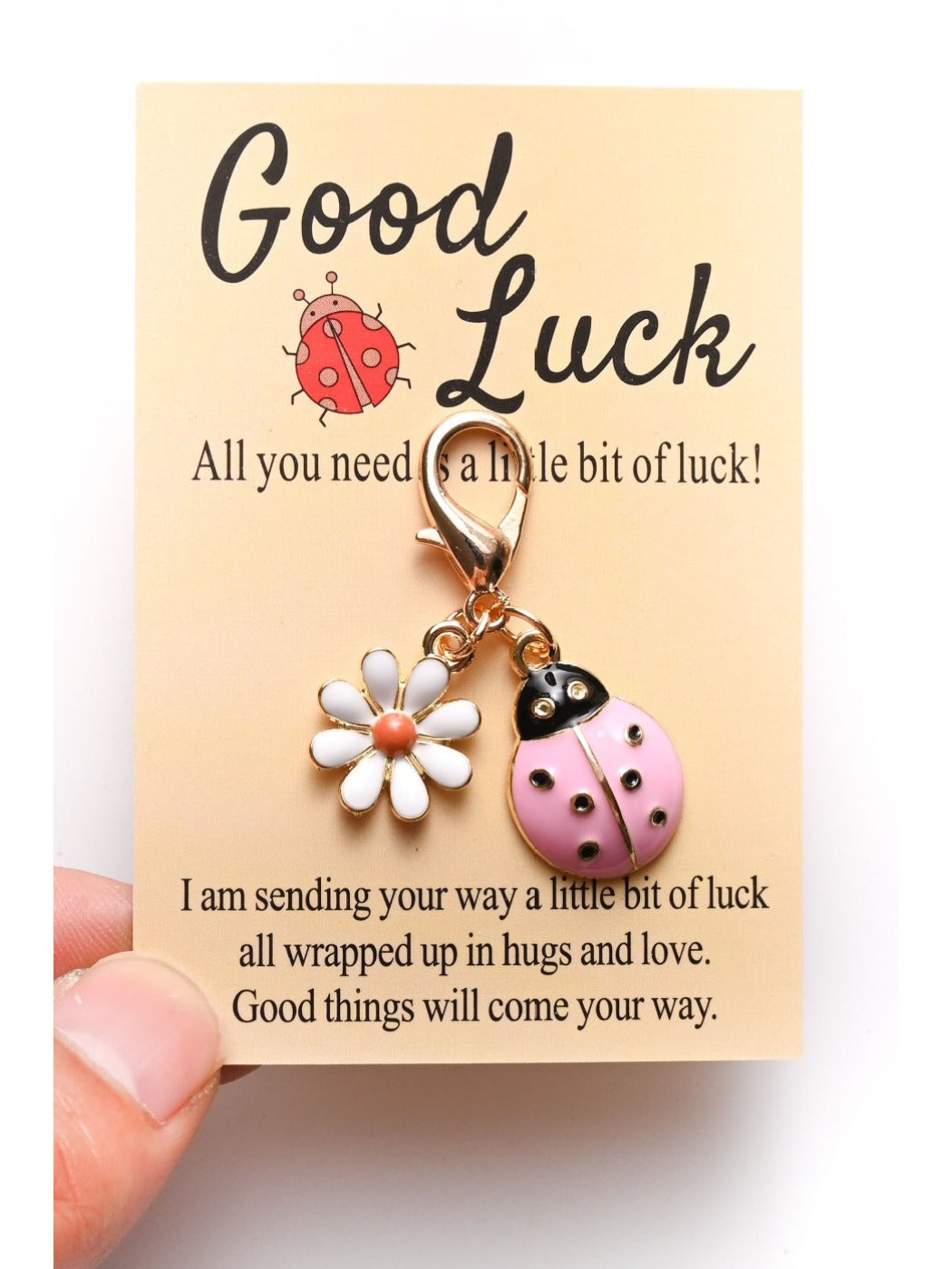 Taphug - Good Luck Charm Keychain with Ladybug Daisy