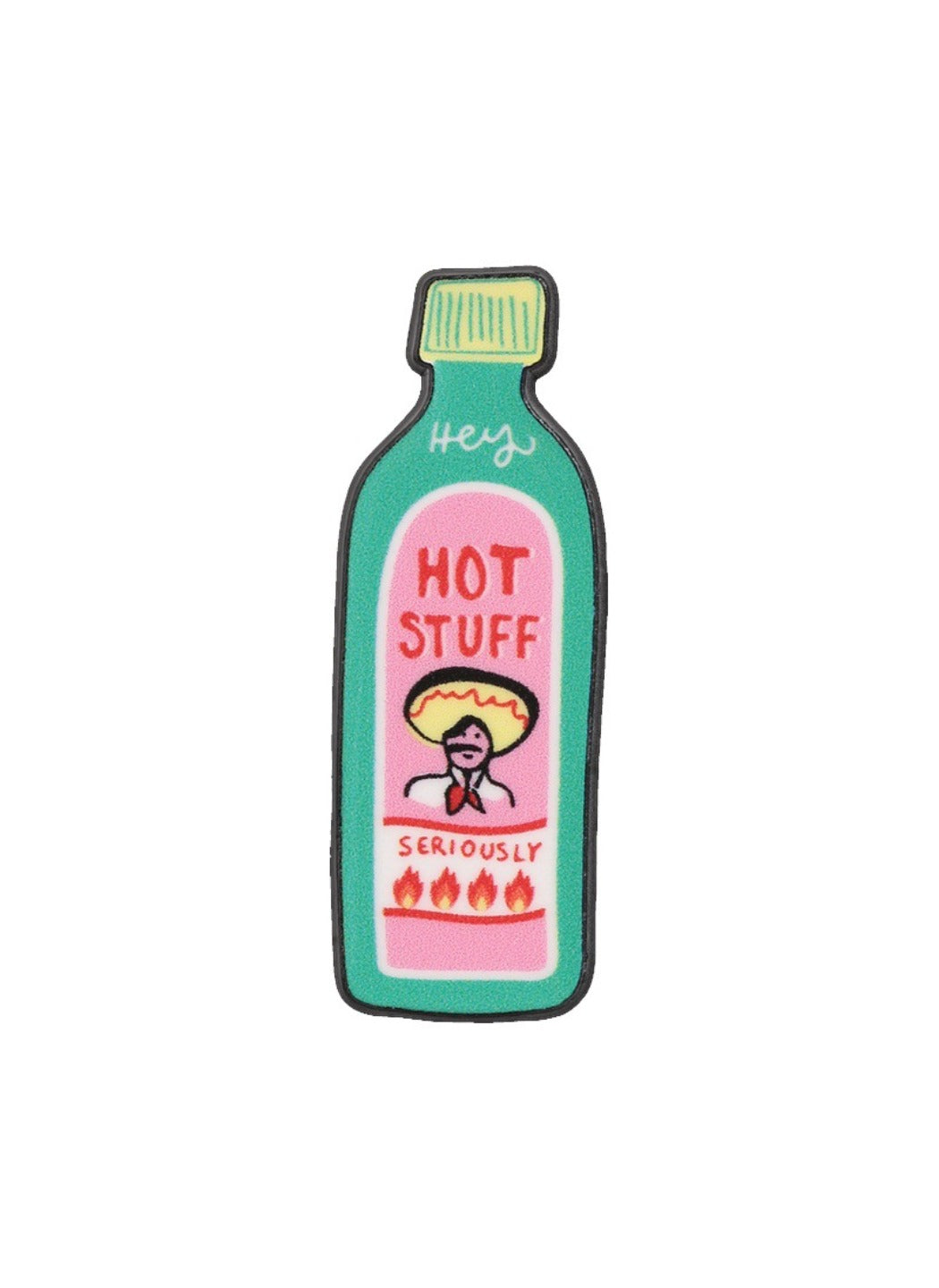 Pinori - Cute Retro Funny Hot Sauce Bottle Badge Pin