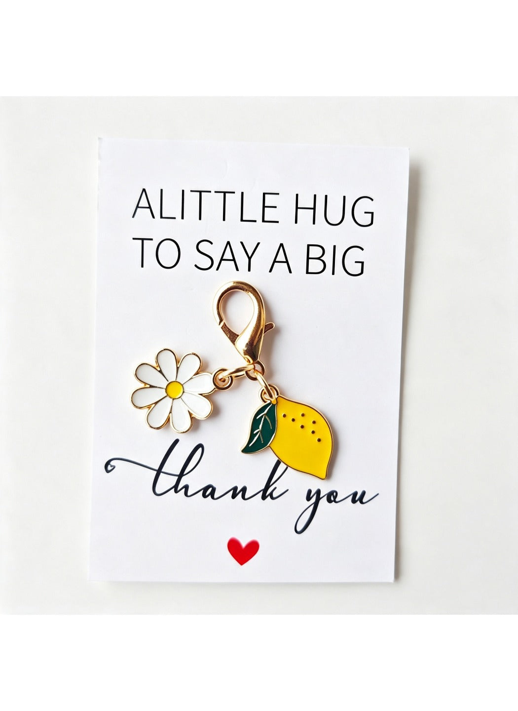 Taphug  - Alloy Pocket Hug Card Daisy Lemon Keychain