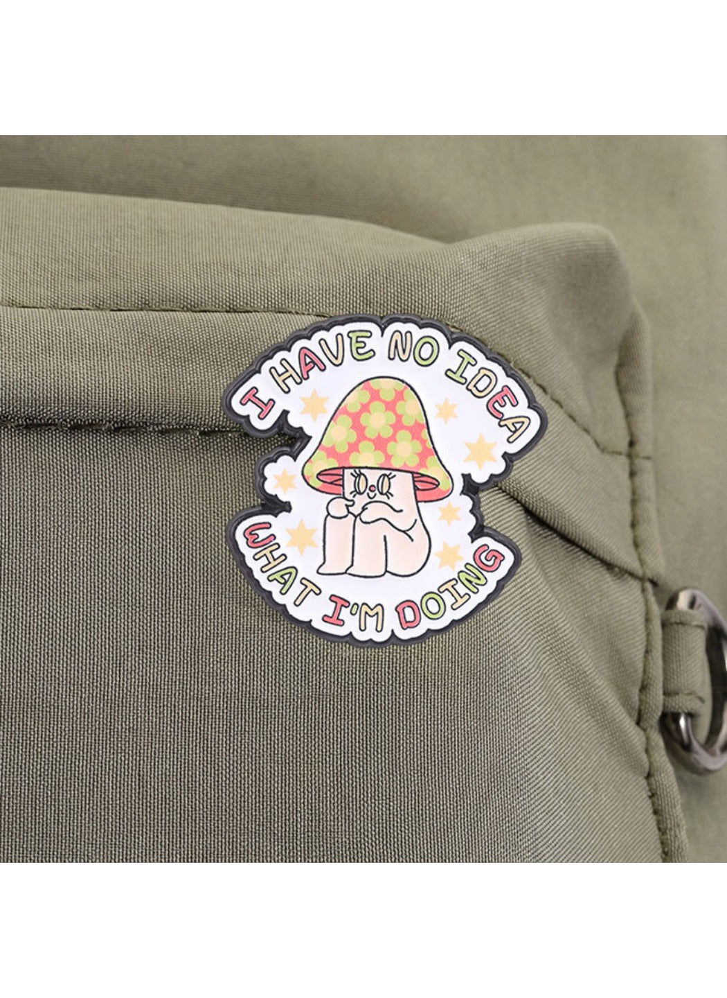 Pinori - Cute Cartoon Mushroom Character with Slogan Pin Brooch Badge