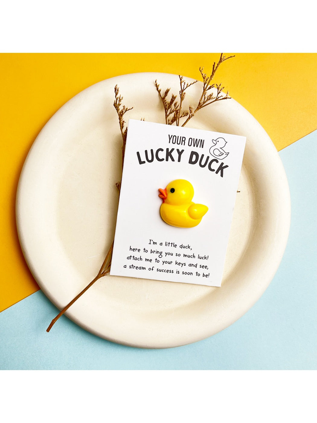 Close-up of Taphug DIY Duck Pocket Hug Card with detailed duck illustration