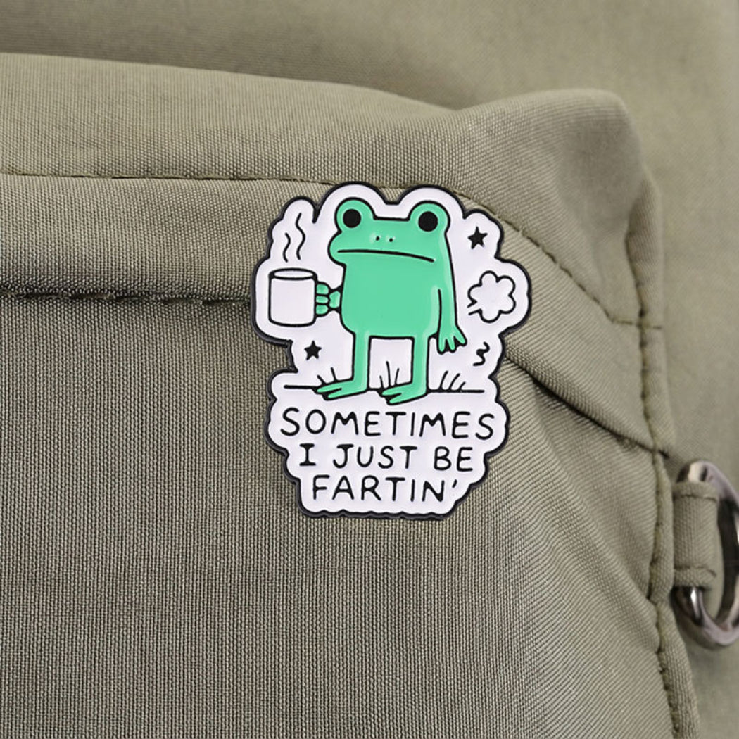 Pinori Funny Frog Coffee Enamel Pin