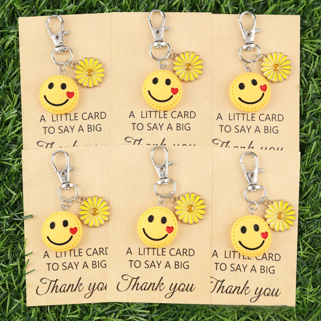 Back view of the Taphug Smiley Daisy Thank You Pocket Hug card showing blank space