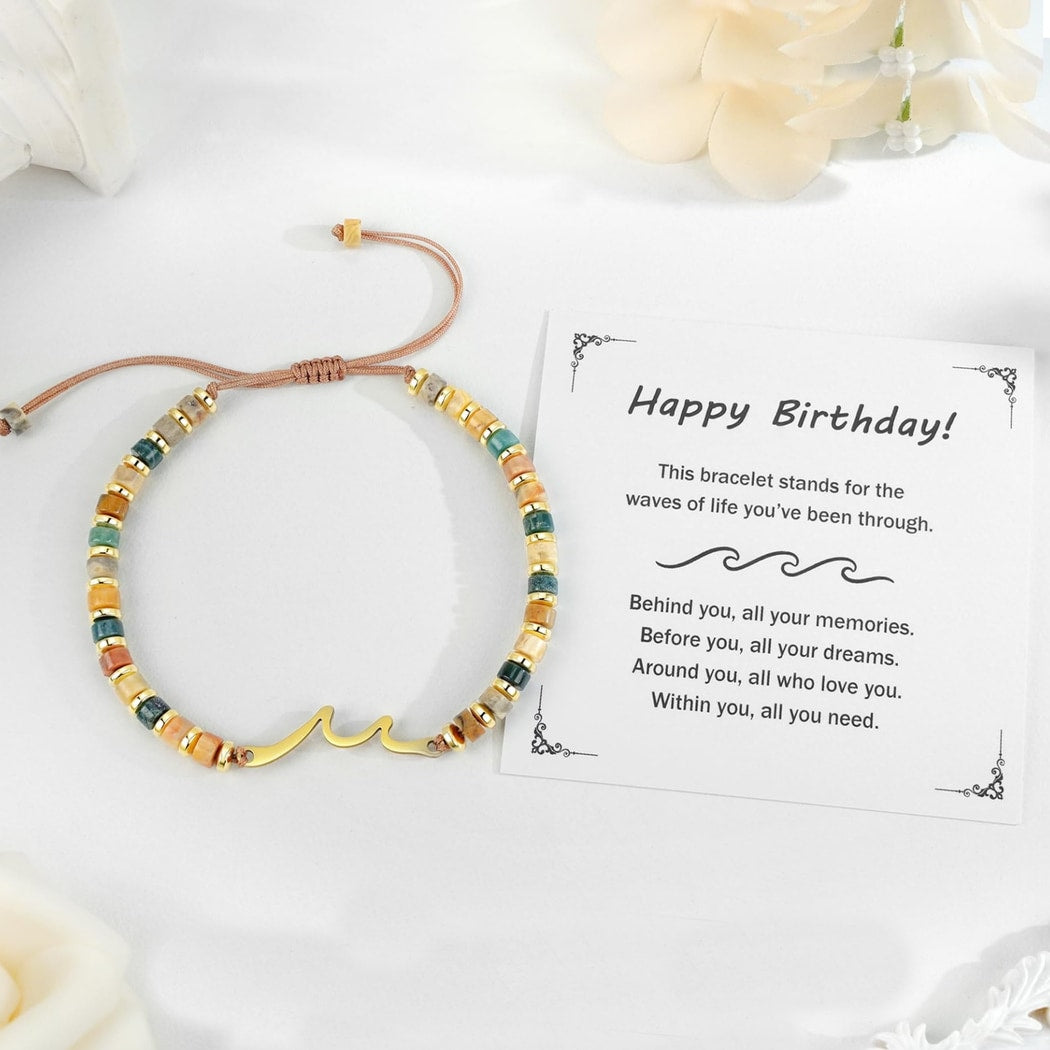 Emora - Wave Shape Decoration Beaded Bracelet