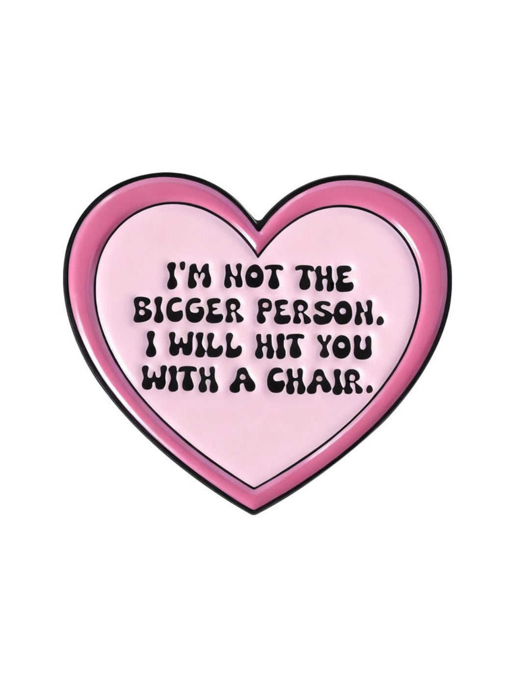 Pinori - Funny Heart Shaped Text Pin Brooch