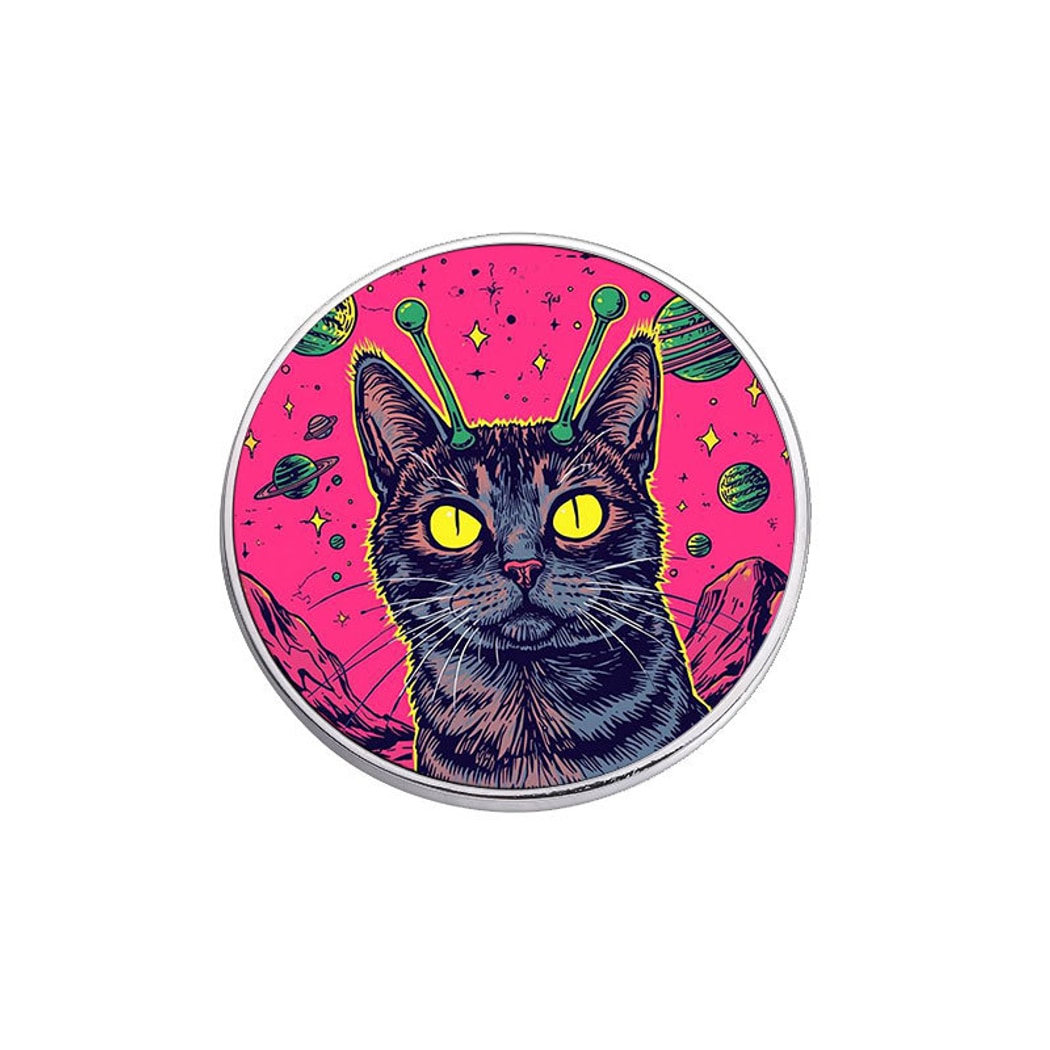 Pinori - Geometric Cat Motif Decorative Lapel Pin