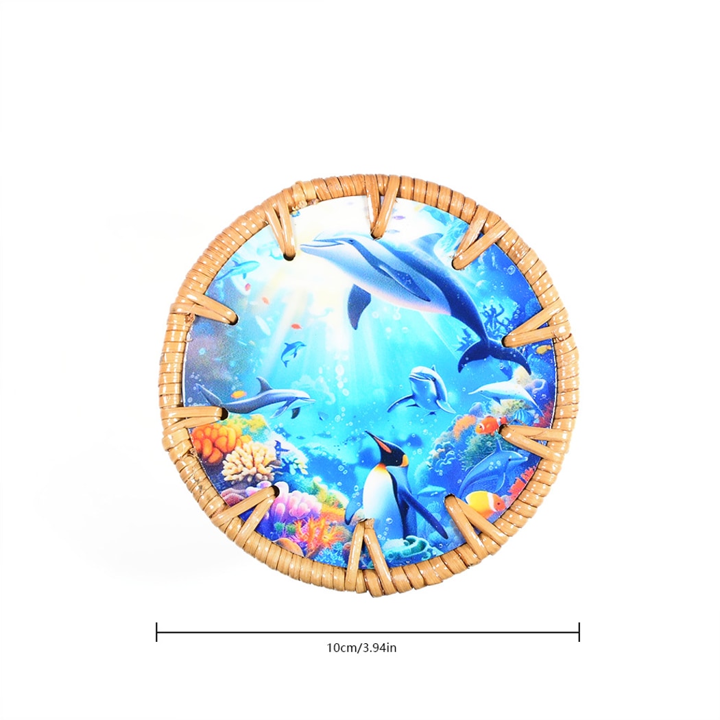 Thimara - Ocean Theme Painted Round Coaster