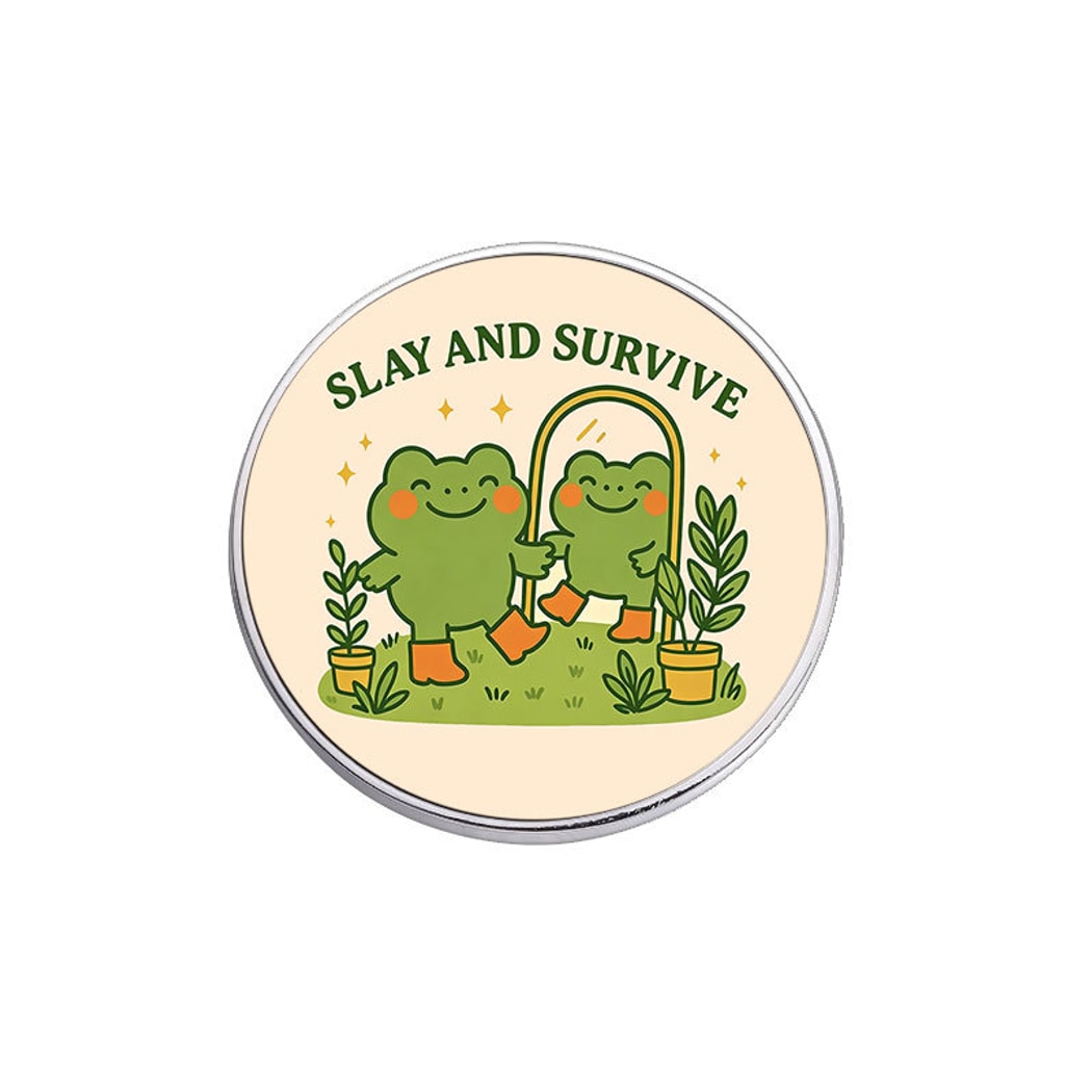 Pinori - Simple Cartoon Frog Round Pin