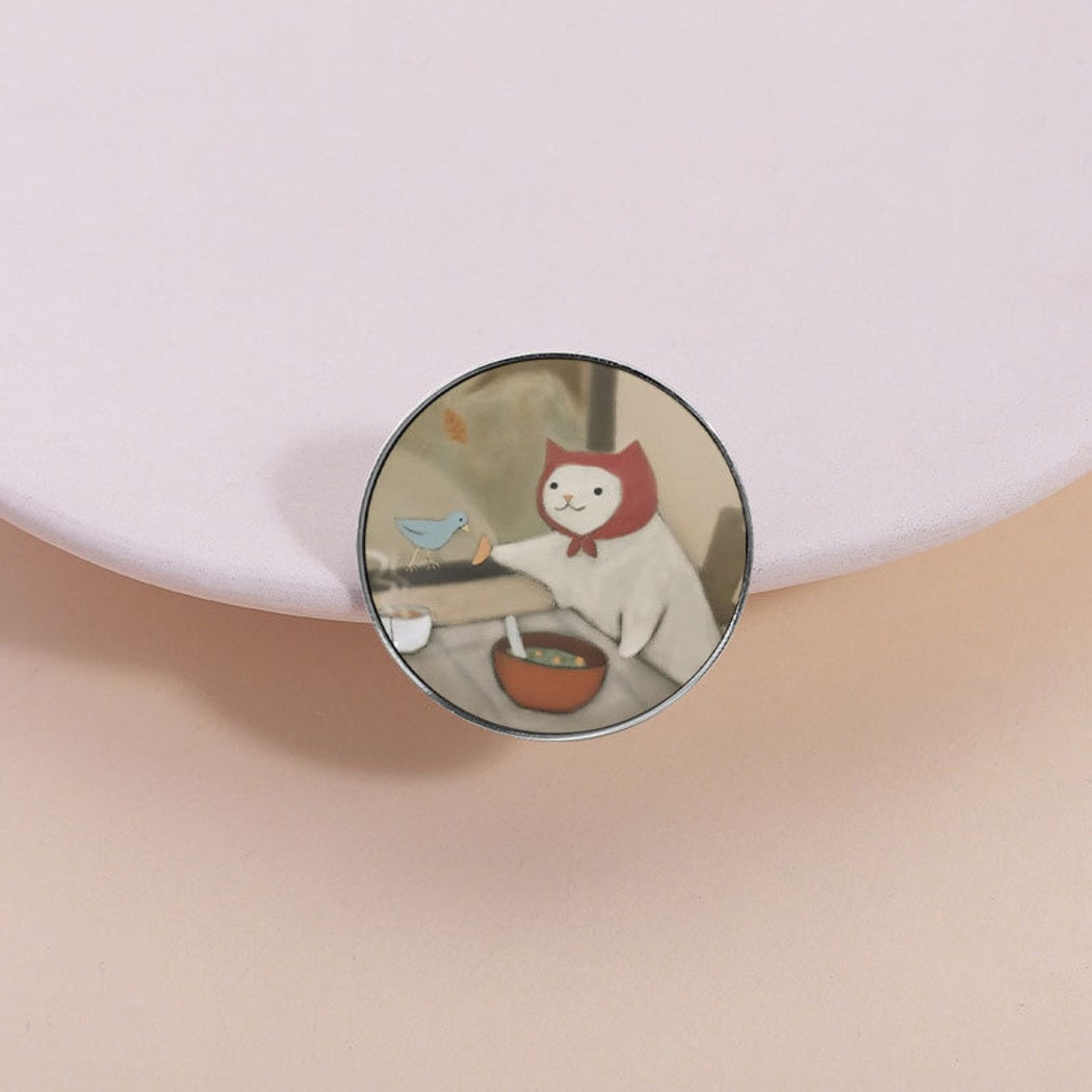 Pinori - Modern Geometric Cat Brooch