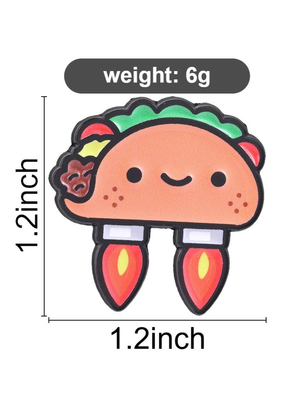 Pinori - Cute Cartoon Rocket Taco Pin Brooch Badge