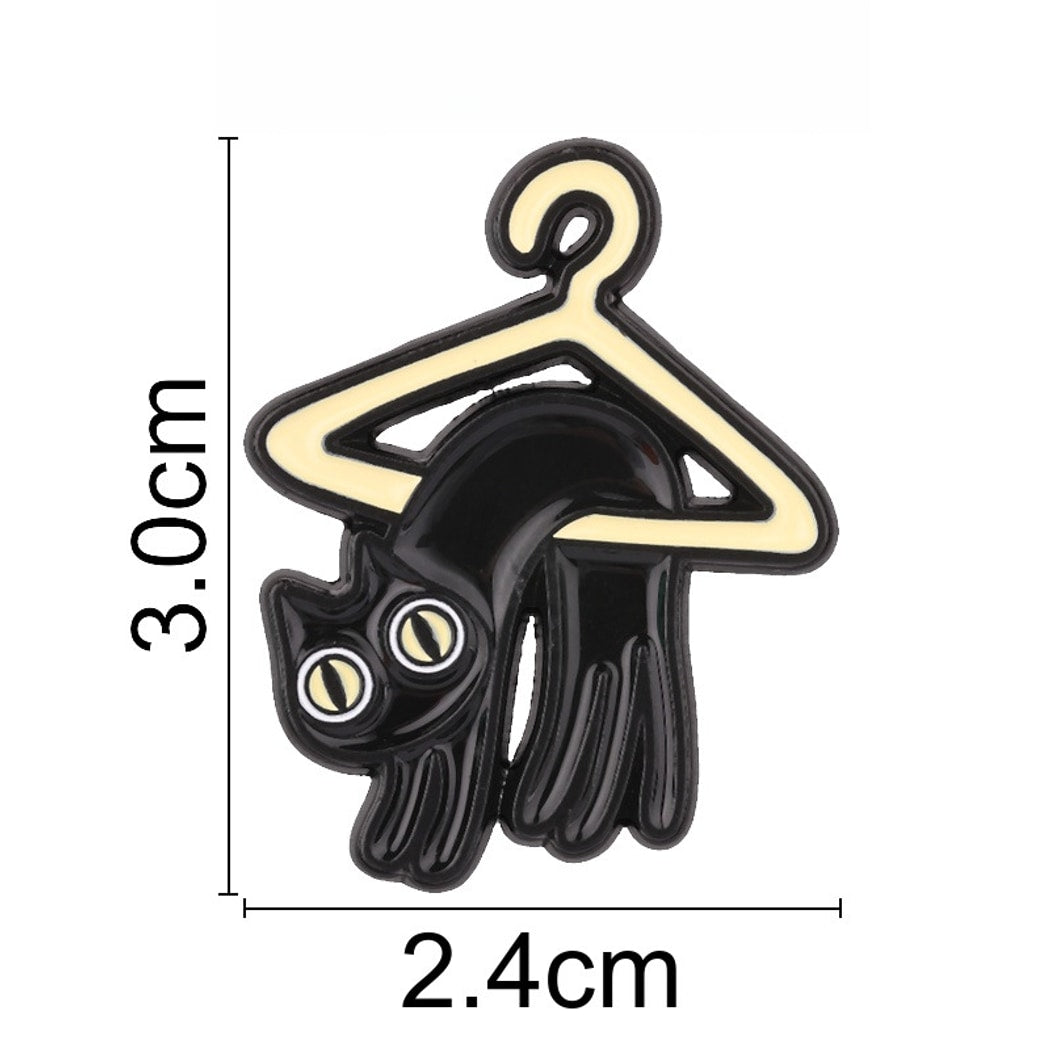 Pinori - Hanging Cat Hanger Enamel Pin