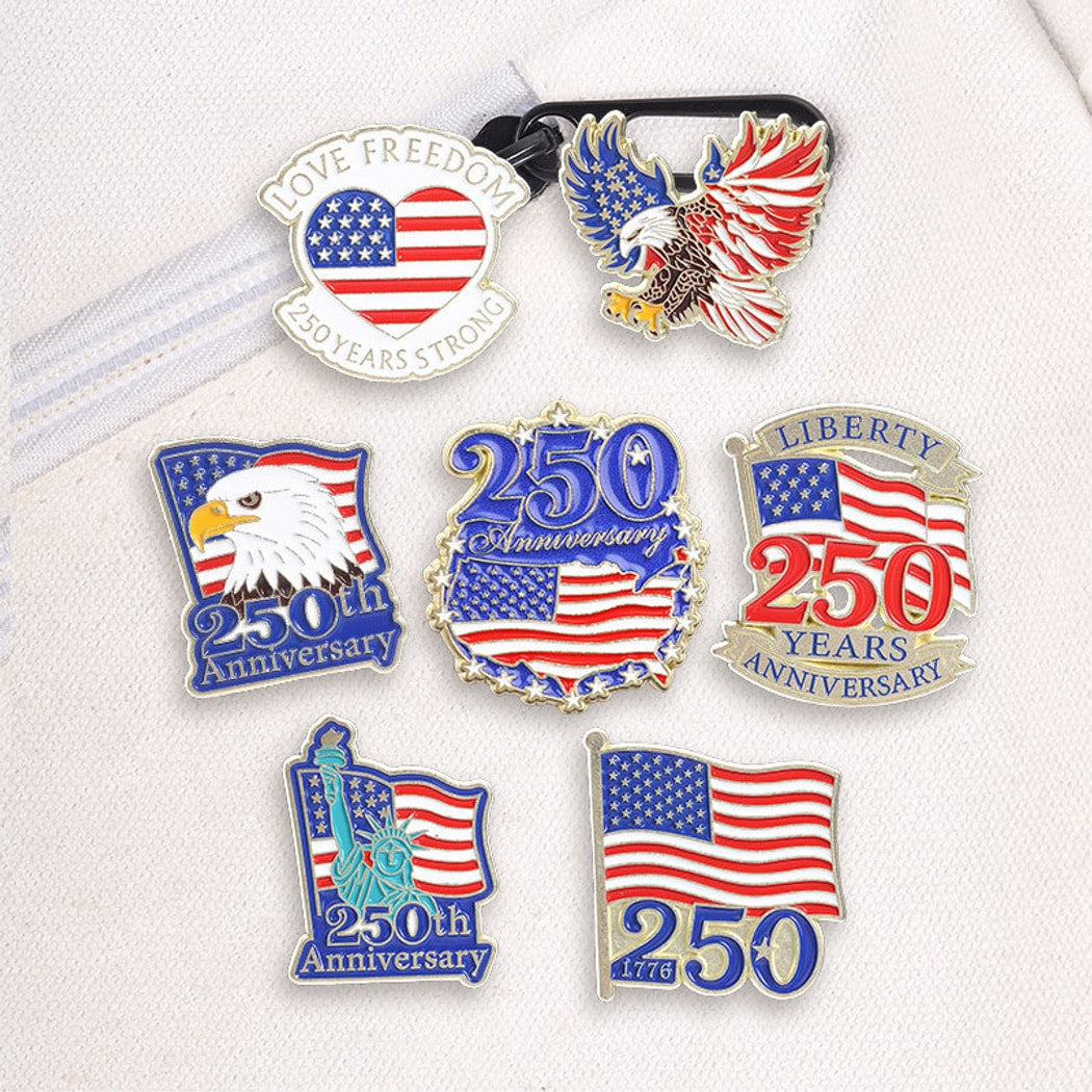 Pinori - Anniversary Letter Detail Fashion Brooch Pin
