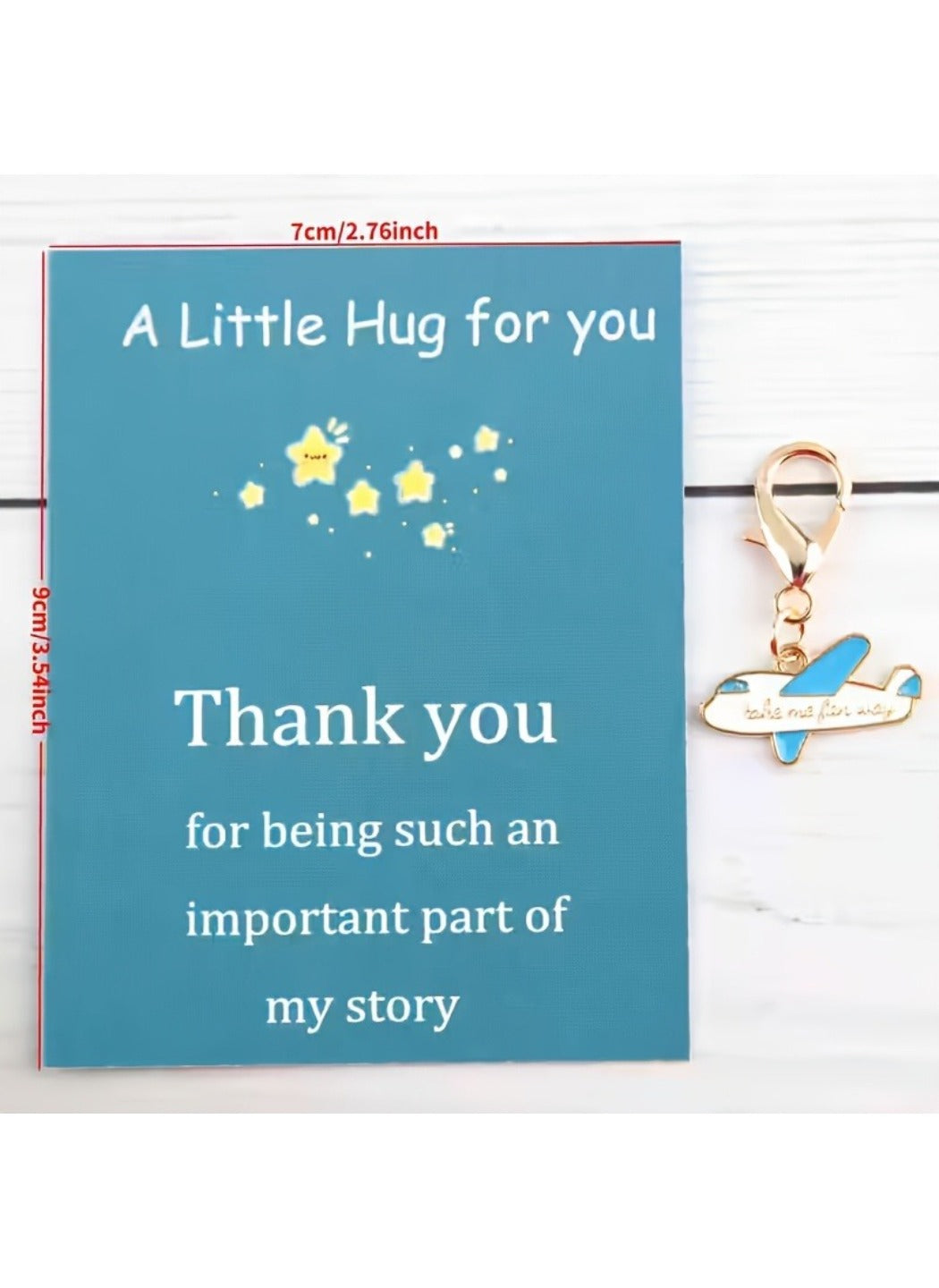 Taphug  - Alloy Pocket Hug Card Earth & Plane Keychain