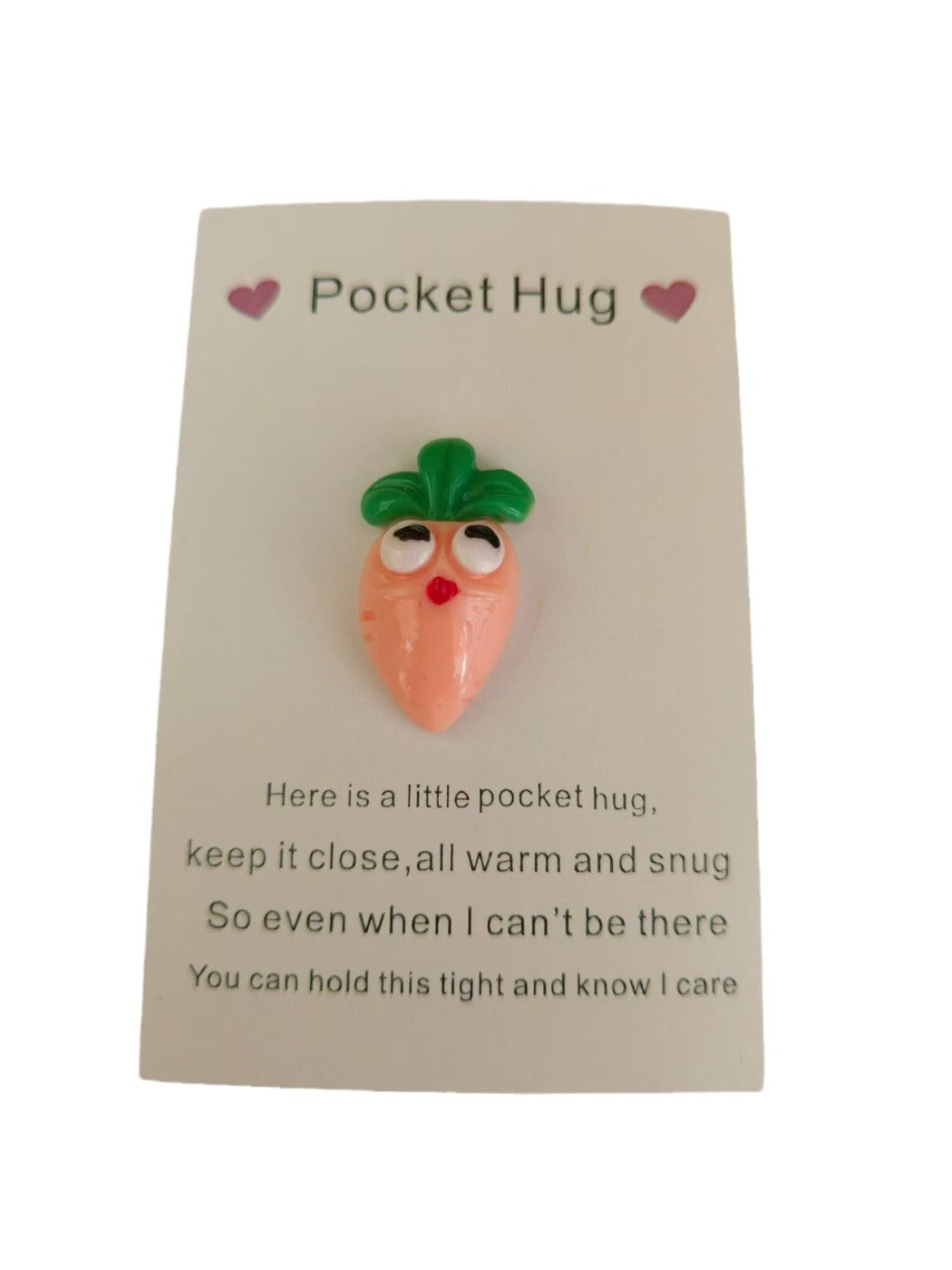 Taphug - Pocket Hug Carrot pocket hug card and keepsake token view 4