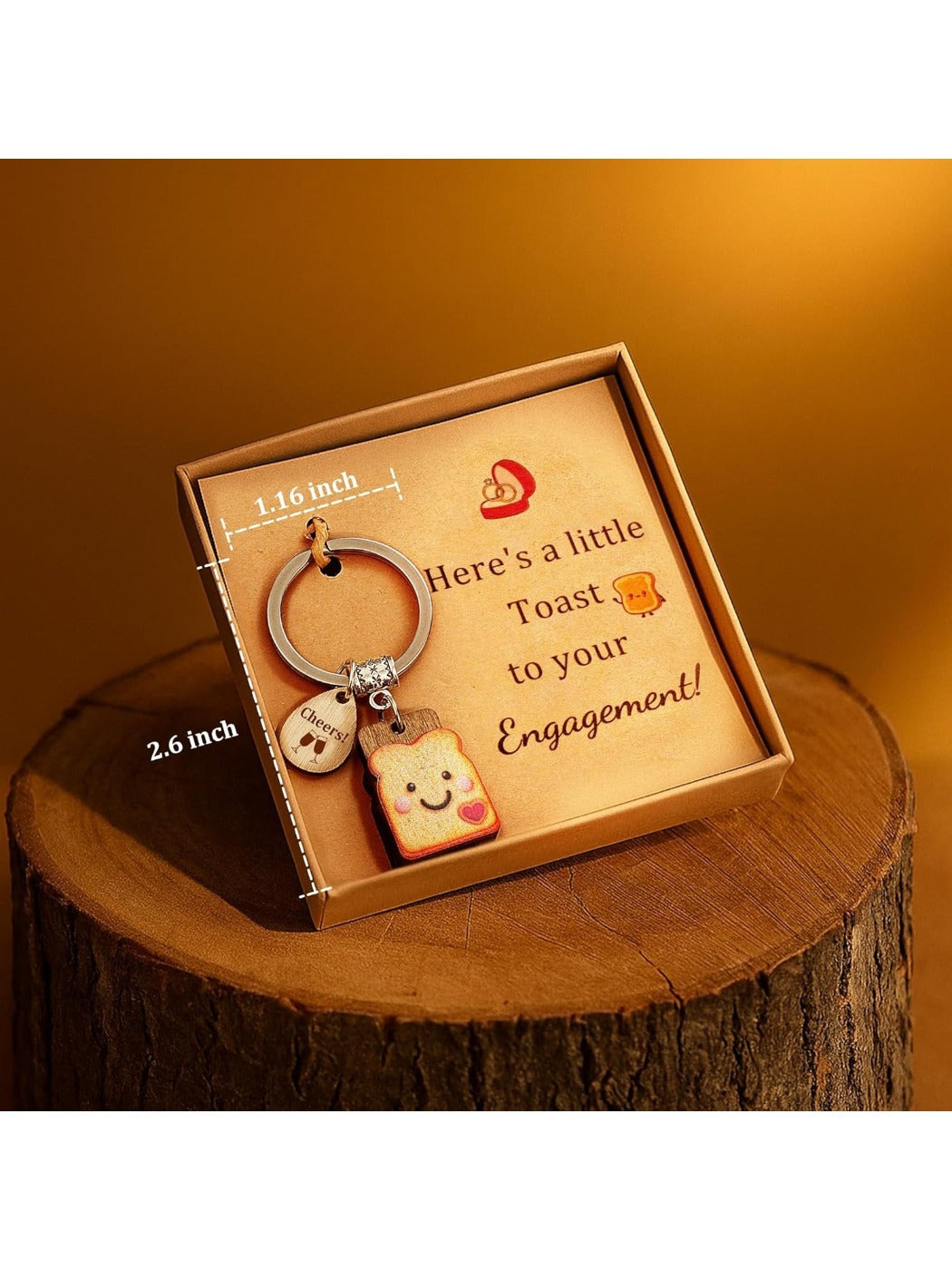 Taphug cute bread cartoon keychain hanging from a metal ring