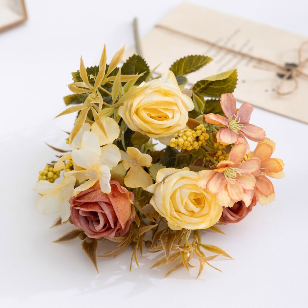 Roselle - Garden Style Decorative Artificial Rose Bouquet