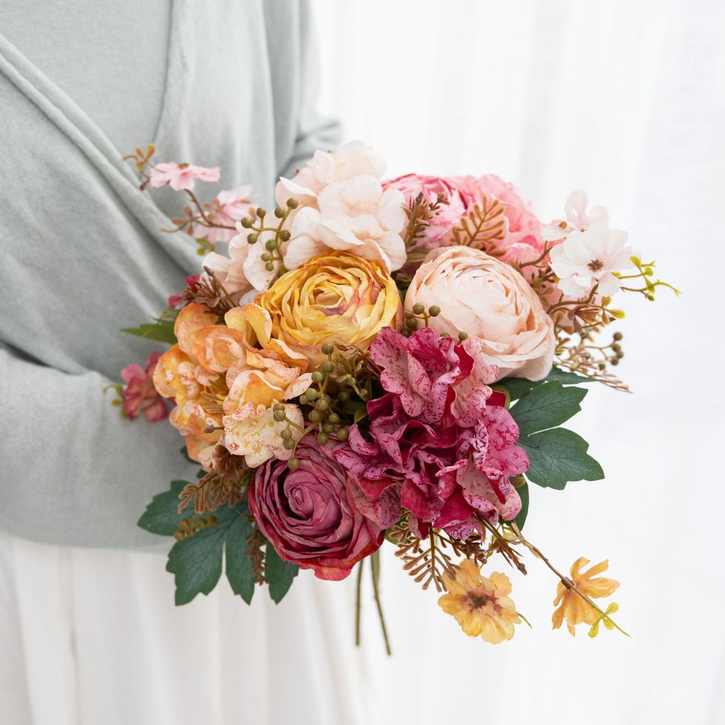 Roselle - Vintage Rose and Hydrangea Artificial Bouquet