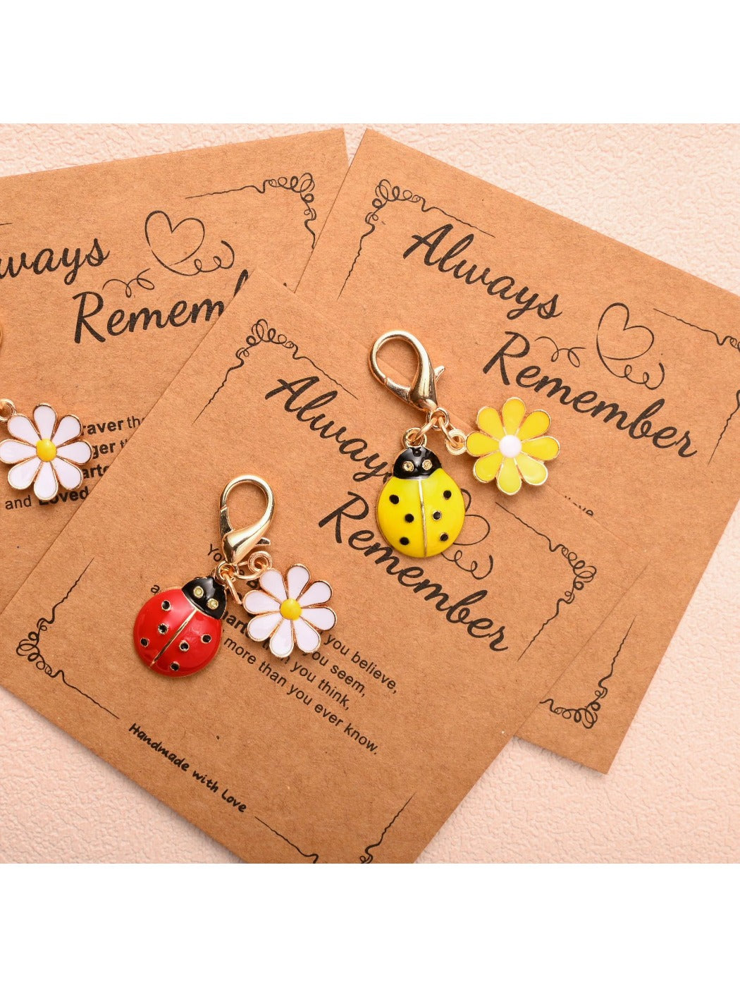 Taphug - Always Remember Keychain with Ladybug Daisy Charm