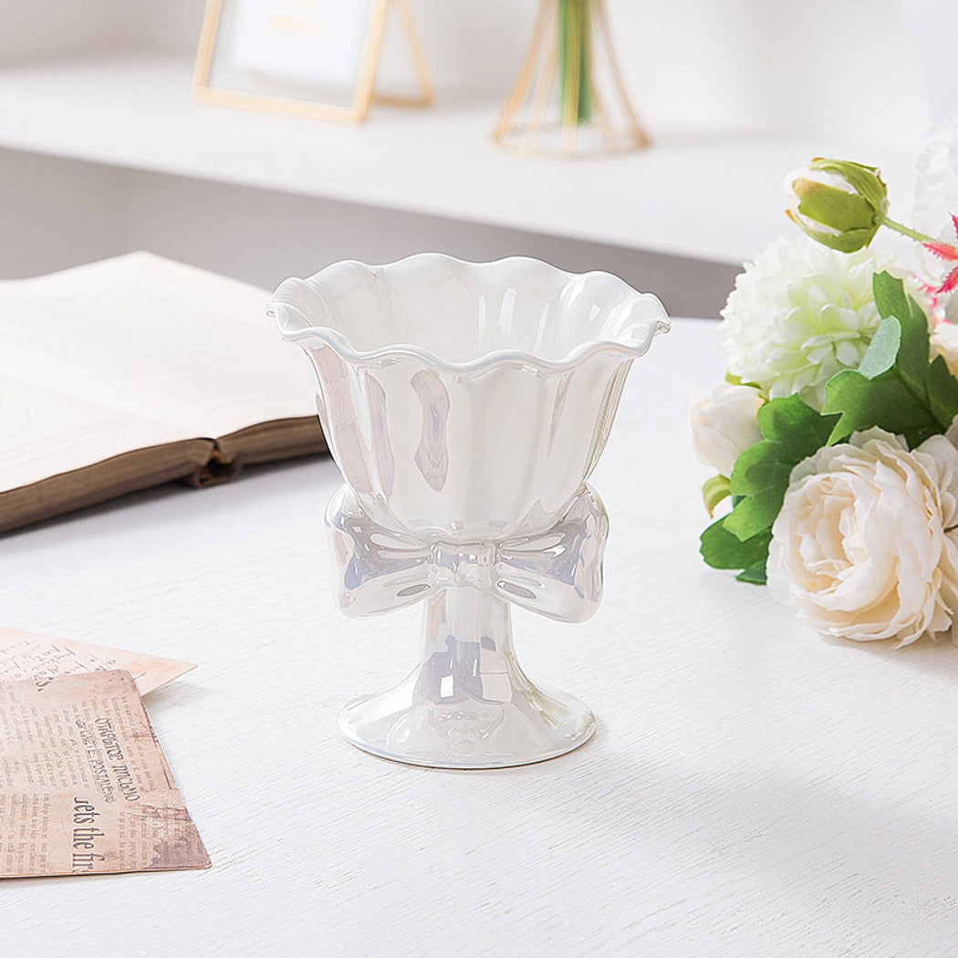 Mivora - Bow Accent Goblet Style Dessert Cup