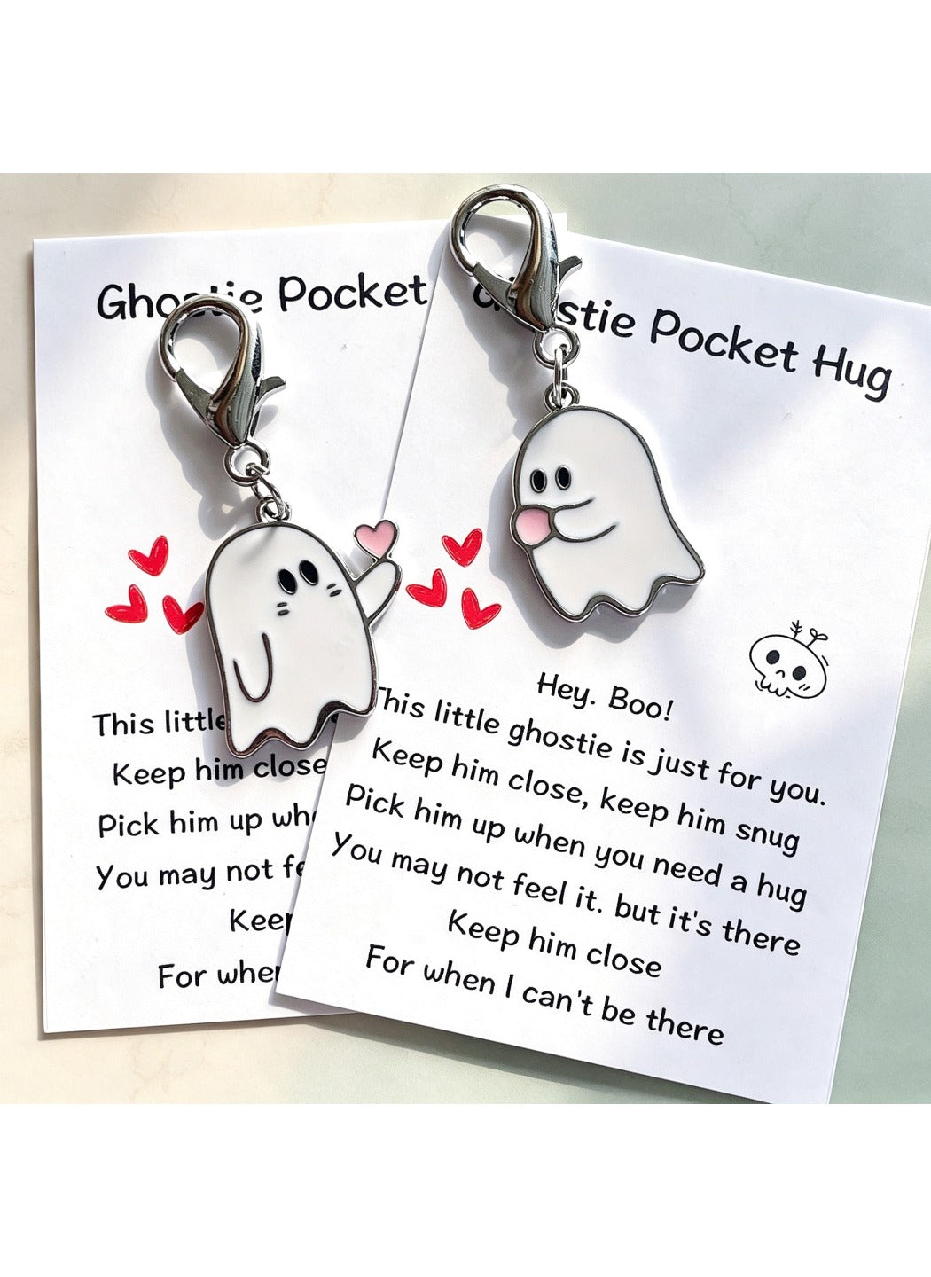 Taphug  - Alloy Pocket Hug Card Ghost Keychain