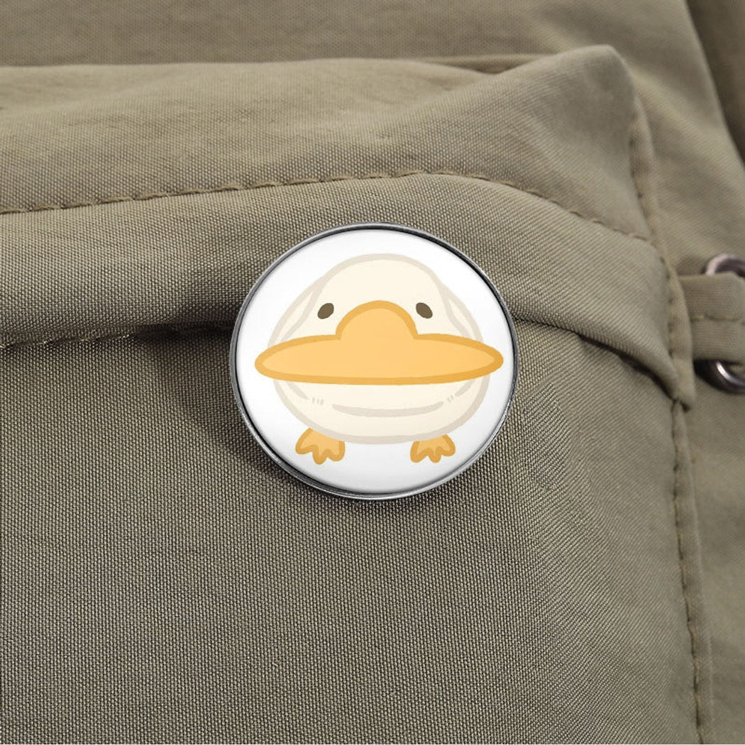 Pinori - Painted Cartoon Duck Round Pin