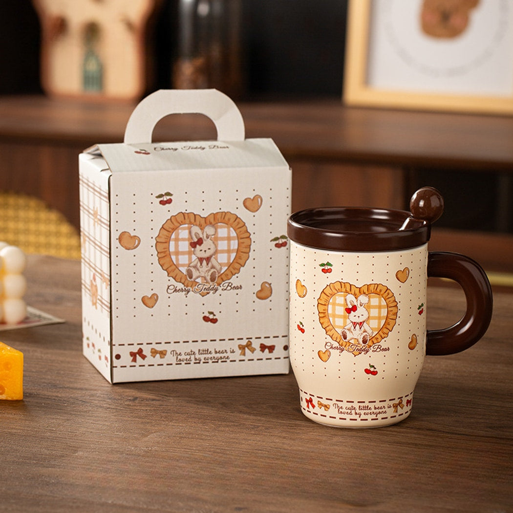 Mivora - Cute Bear and Rabbit Pattern Mug