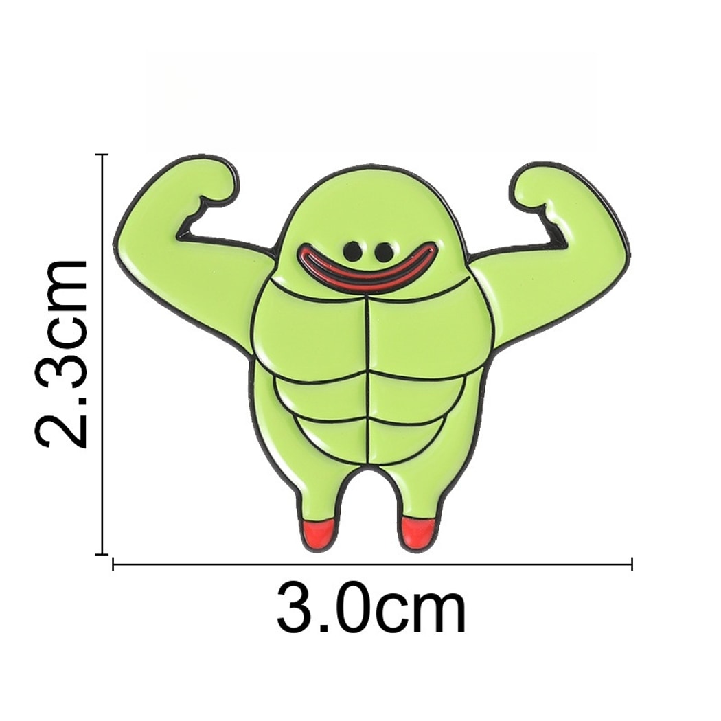 Pinori - Funny Flexing Cartoon Character Decorative Pin