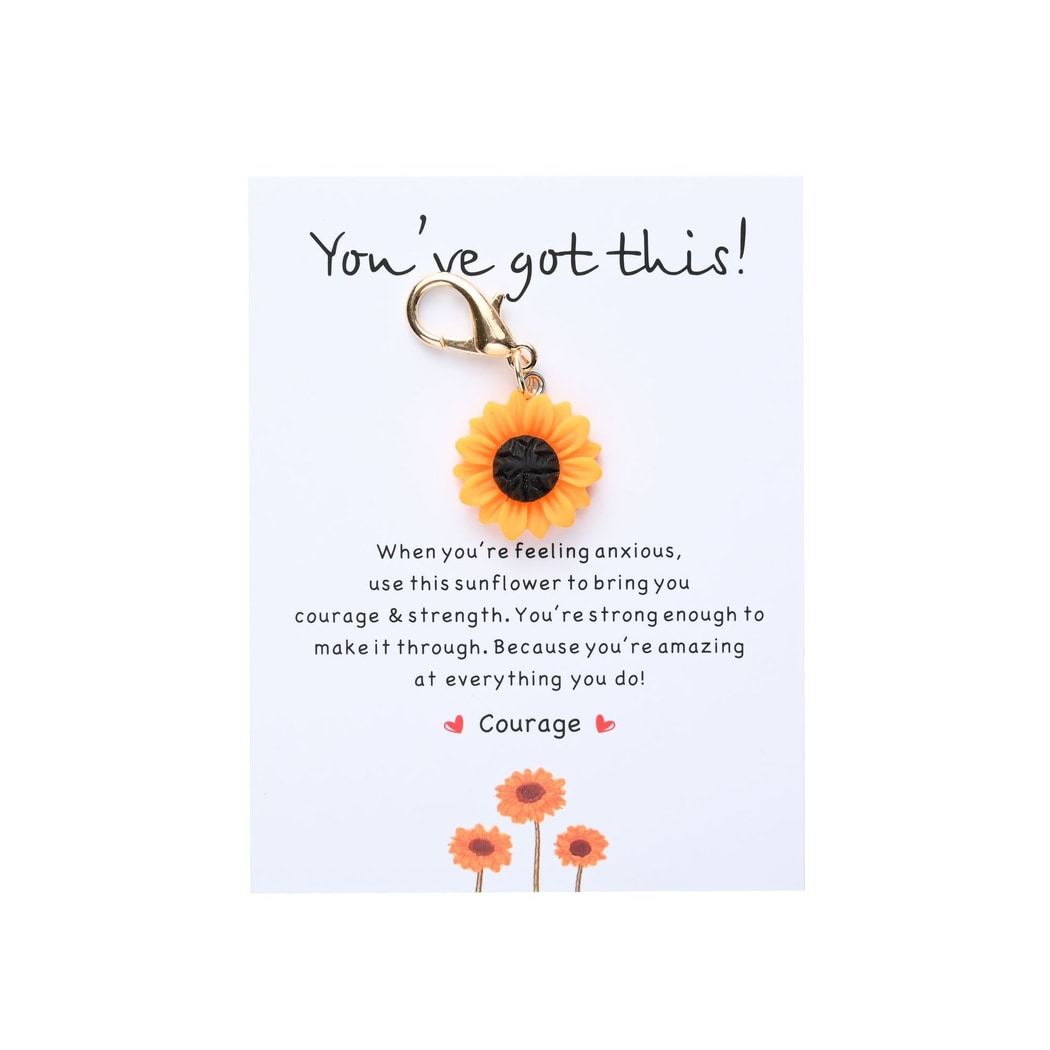 Taphug - Pocket Hug Sunflower and Heart Keychain